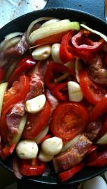 pflückfleisch geschichtet